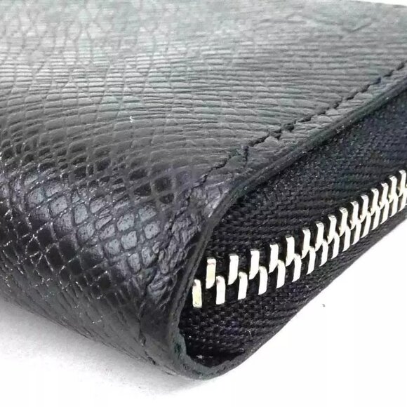 Auth LOUIS VUITTON Taiga Zippy Coin Purse Case Black Leather - Picture 3 of 10